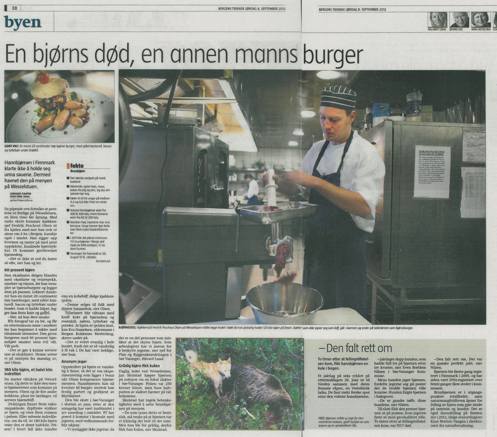 En bjørns død, en annen manns burger.