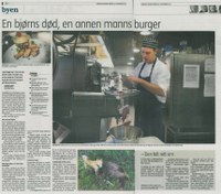 En bjørns død, en annen manns burger.