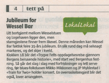 Jubileum for Wessel Bar