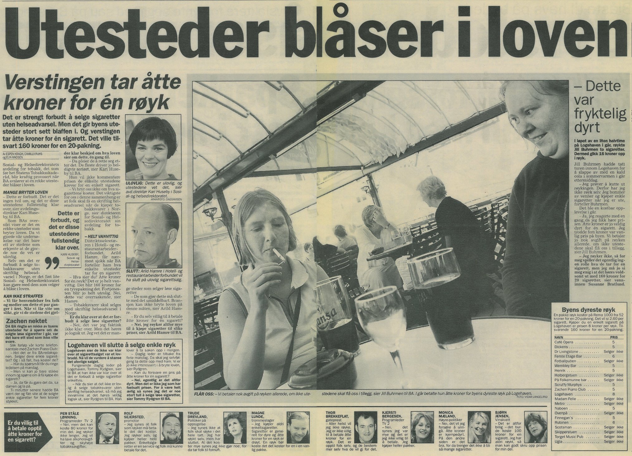 Utesteder blåser i loven